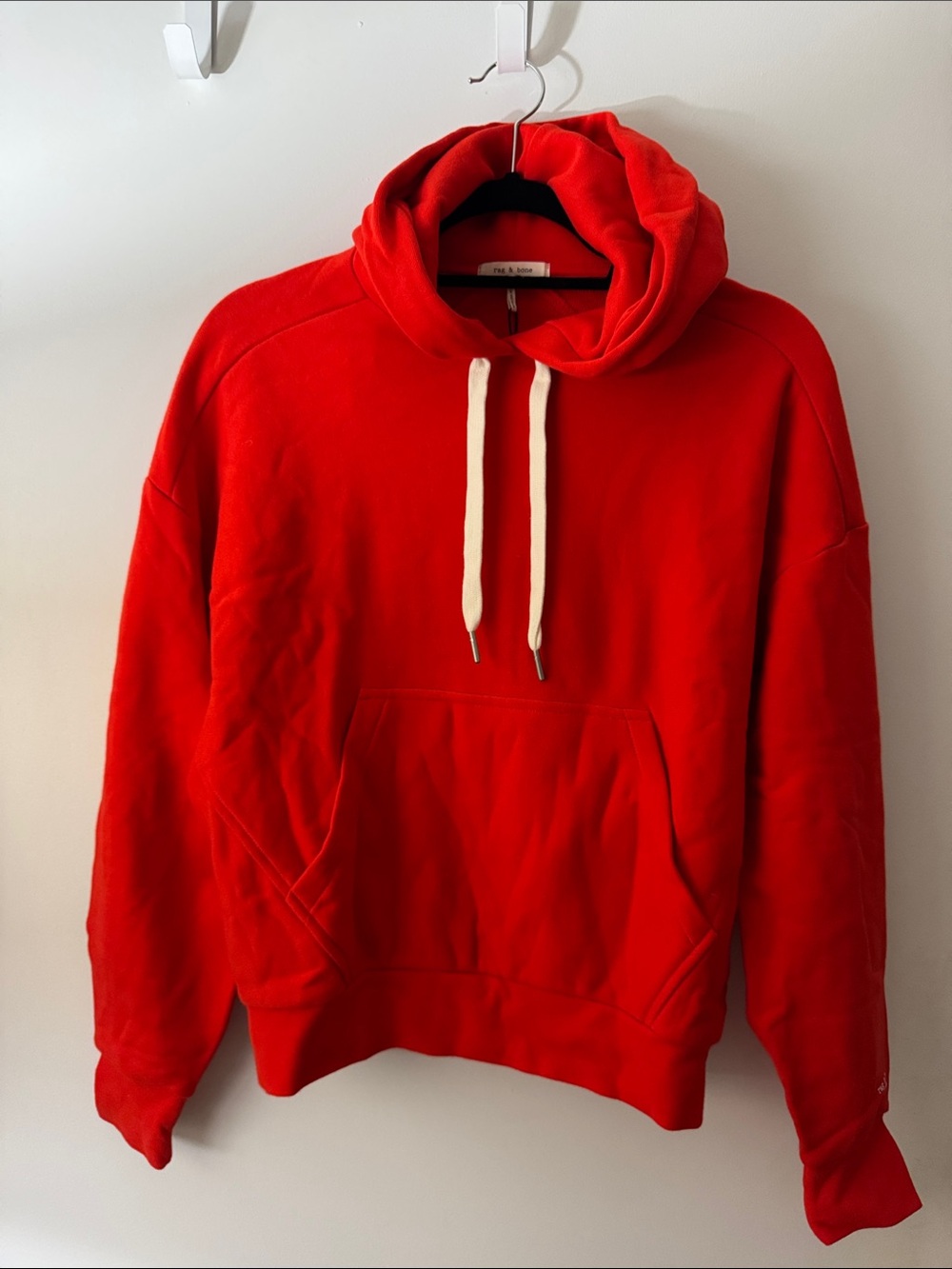 rag & bone Red Hoodie with White Drawcords